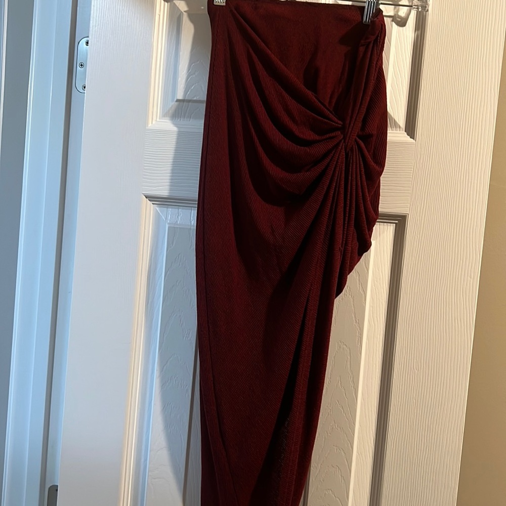 Burgundy long skirt